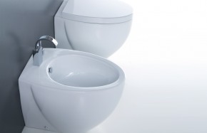 Vaso e Bidet serie Ovo a terra